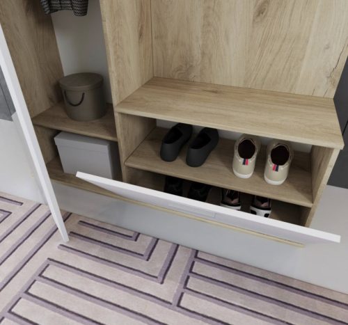 Alexa Előszoba Bútor Sonoma - Fehér 