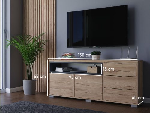 Due Tv-s Komód Arany Kraft - Antracit 