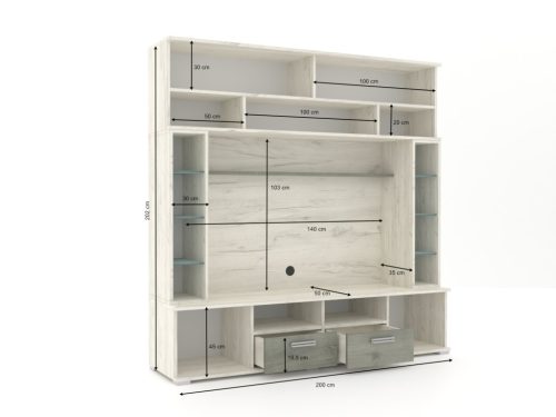 Arizóna 200 cm-es Nappali Antracit - Arany Kraft 