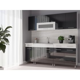 Luca Magasfényű Konyhabútor Fekete-Fehér 