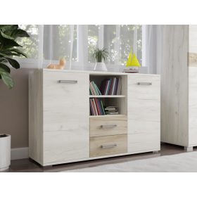 Arizóna Komód Fehér Kraft - Szürke Kraft 