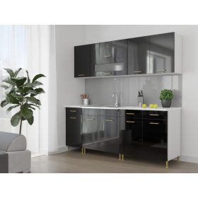 Luca Magasfényű Konyhabútor Fekete 