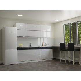   Minerva 220 cm-es Magasfényű Konyhabútor Fehér - Antracit 