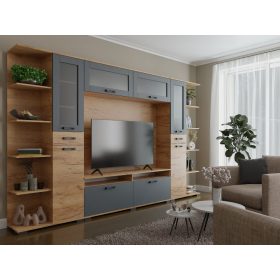 Ancona 320 cm-es Nappali Antracit - Arany Kraft 