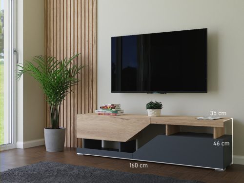 Miranda Tv-s Komód Arany Kraft - Antracit 