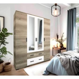 Nápoly 160 cm-es Gradrób Canyon tölgy - Fehér 