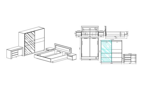 Izabell Hálószoba szett Magasfényű