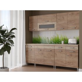 Csenge II 200 cm-es Konyhabútor Dohány Kraft - Sherwood 