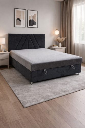 Korfu Franciaaágy Antracit 160x200 cm 