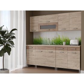 Csenge II 200 cm-es Konyhabútor Sherwood - Dohány Kraft 