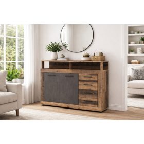 Luna Midi A Komód Old Style Tölgy - Grafit 