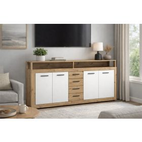 Luna XXL Komód  Sonoma Tölgy - Fehér