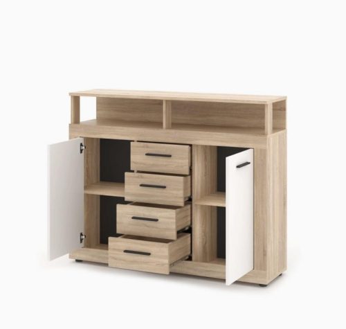 Luna Midi B Komód Sonoma Tölgy - Fehér