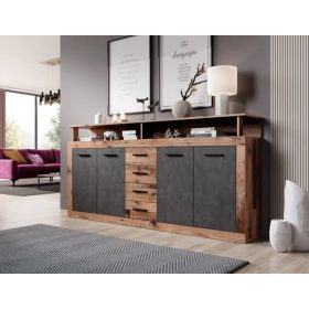 Luna XXL Komód Old Style Tölgy - Grafit 