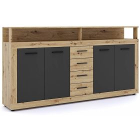 Luna XXL Komód Artisian Tölgy - Grafit