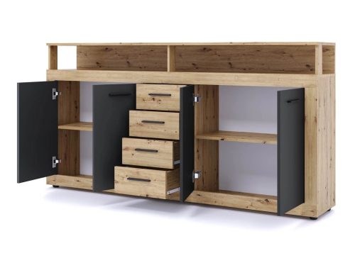 Luna XXL Komód Artisian Tölgy - Grafit