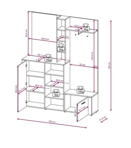 Barry ELőszoba Old Style Tölgy - Antracit