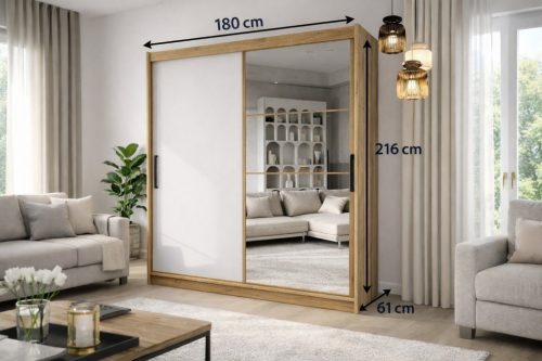 Diego Tolóajtós Gardrób Artisan – Fehér 